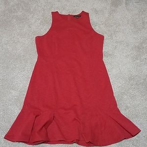 Red sleeveless ponte dress